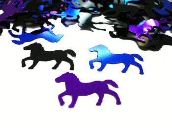 Horse Confetti, Black, Purple and Blue by the pound or packet